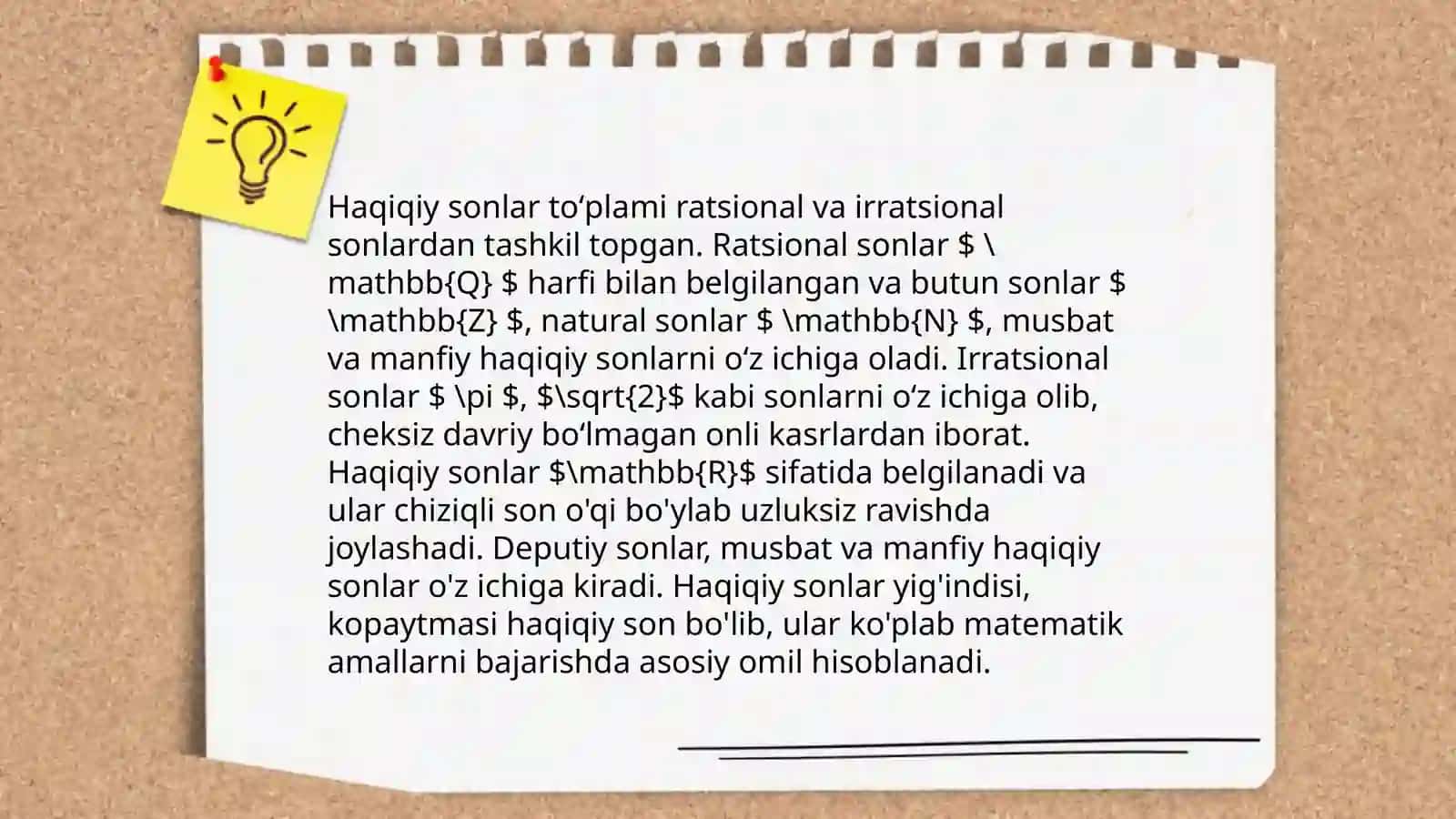 Haqiqiy sonlar,Irratsional sonlar tushunchasi 4