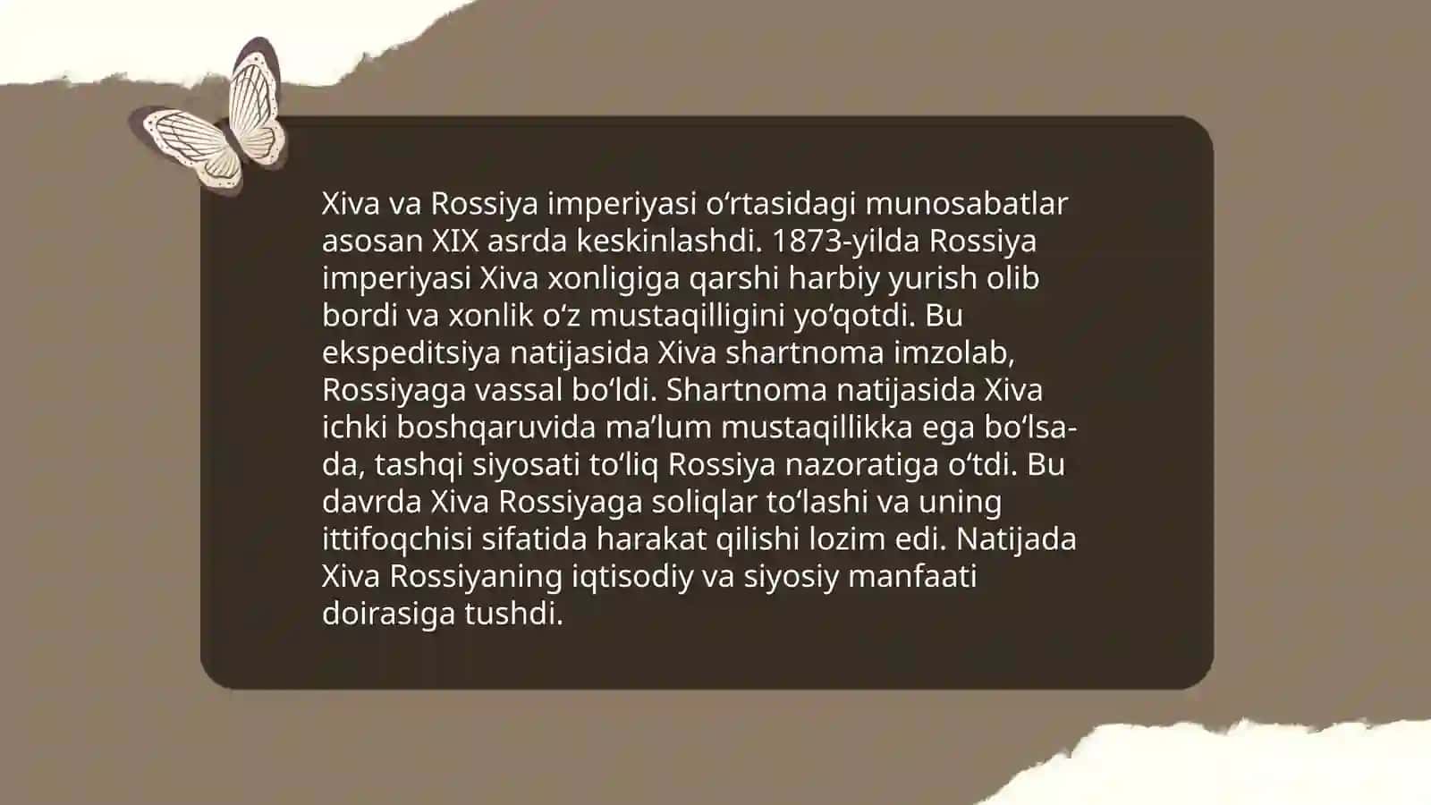 XVI-XIX asrlarda Xiva xonligining diplomatik aloqalari 4