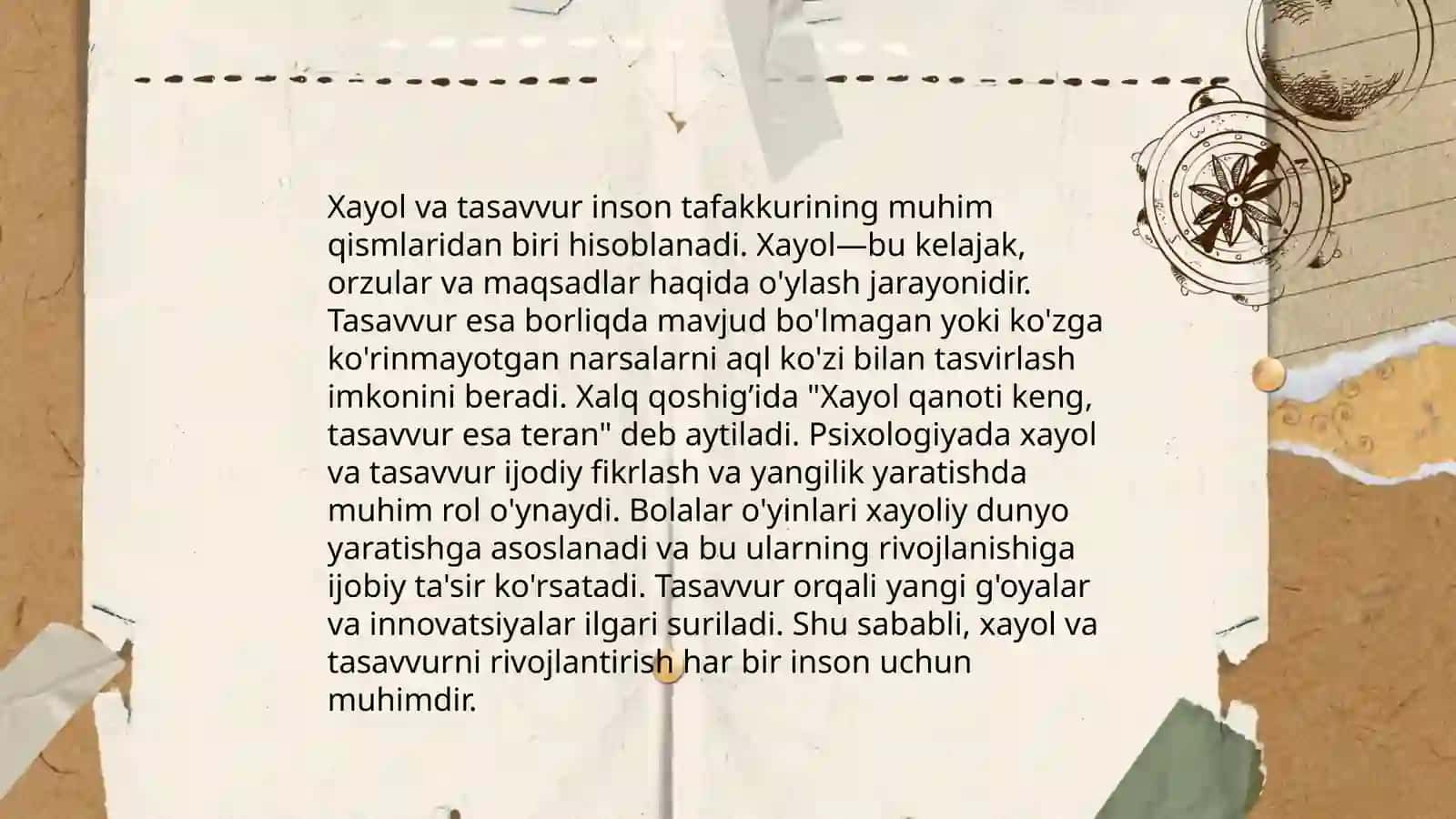 Xayol haqida tushuncha.Xayol jarayonlari va xayol turlari 4