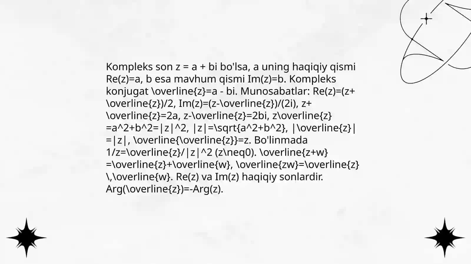 Kompleks sonning algebrik ham trigonometrik shakllari 4