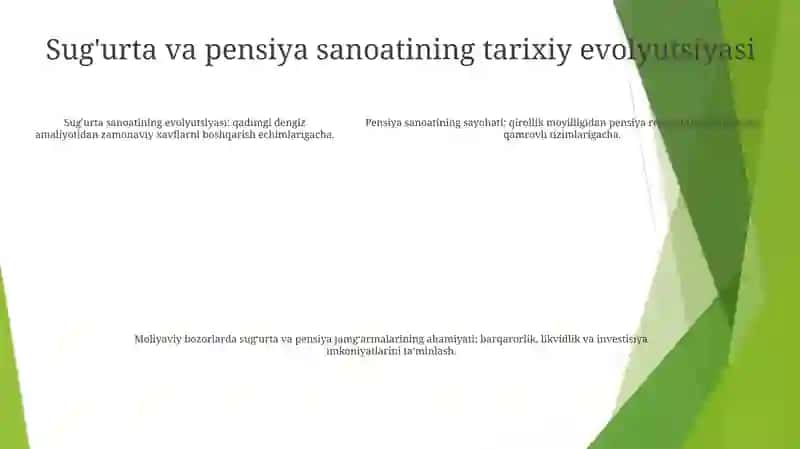 Sug'Urta Va Pensiya Fondlarining Moliya Bozorlaridagi Faoliyadi 4