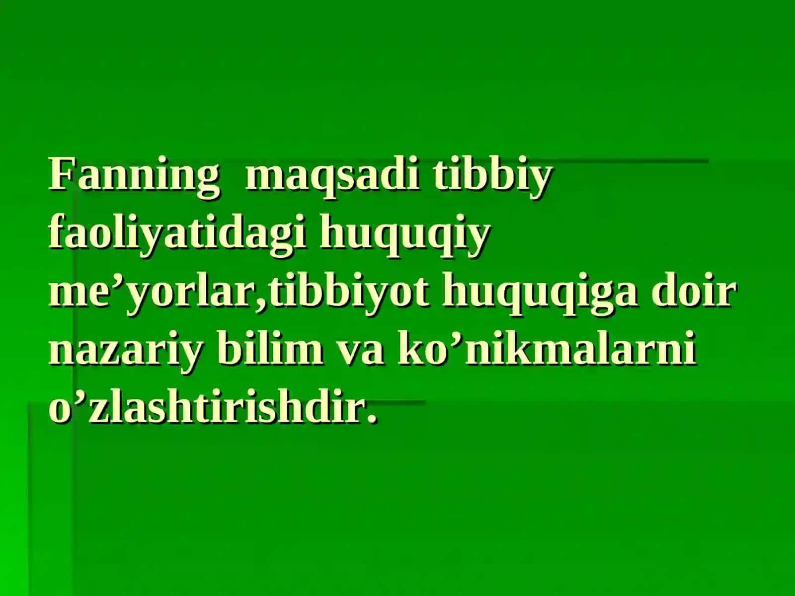 Tibbiy faliyatining huquqiy asoslari 4