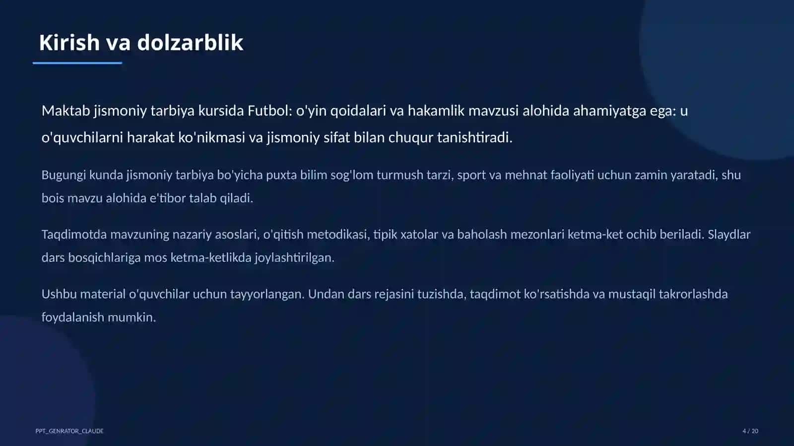 Futbol: o'yin qoidalari va hakamlik (9-sinf) 4