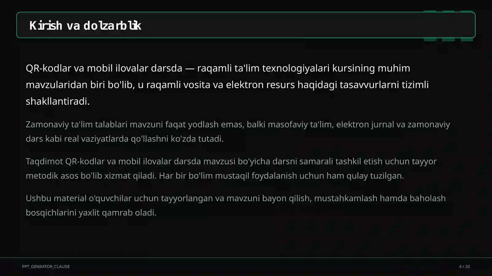 QR-kodlar va mobil ilovalar darsda 4