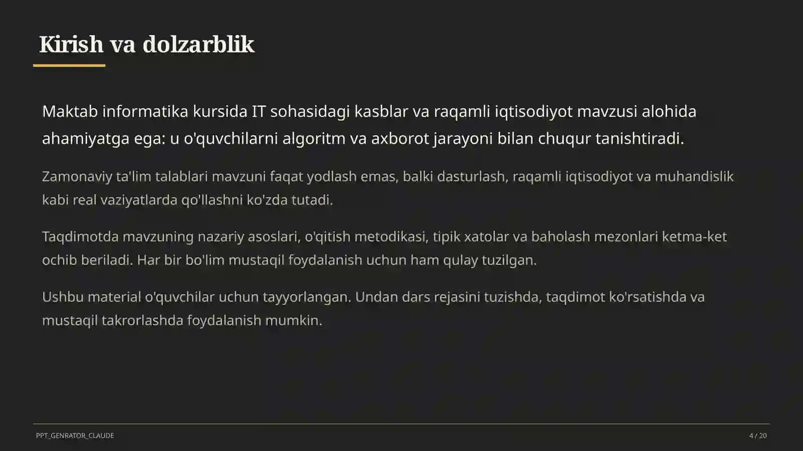 IT sohasidagi kasblar va raqamli iqtisodiyot (11-sinf) 4