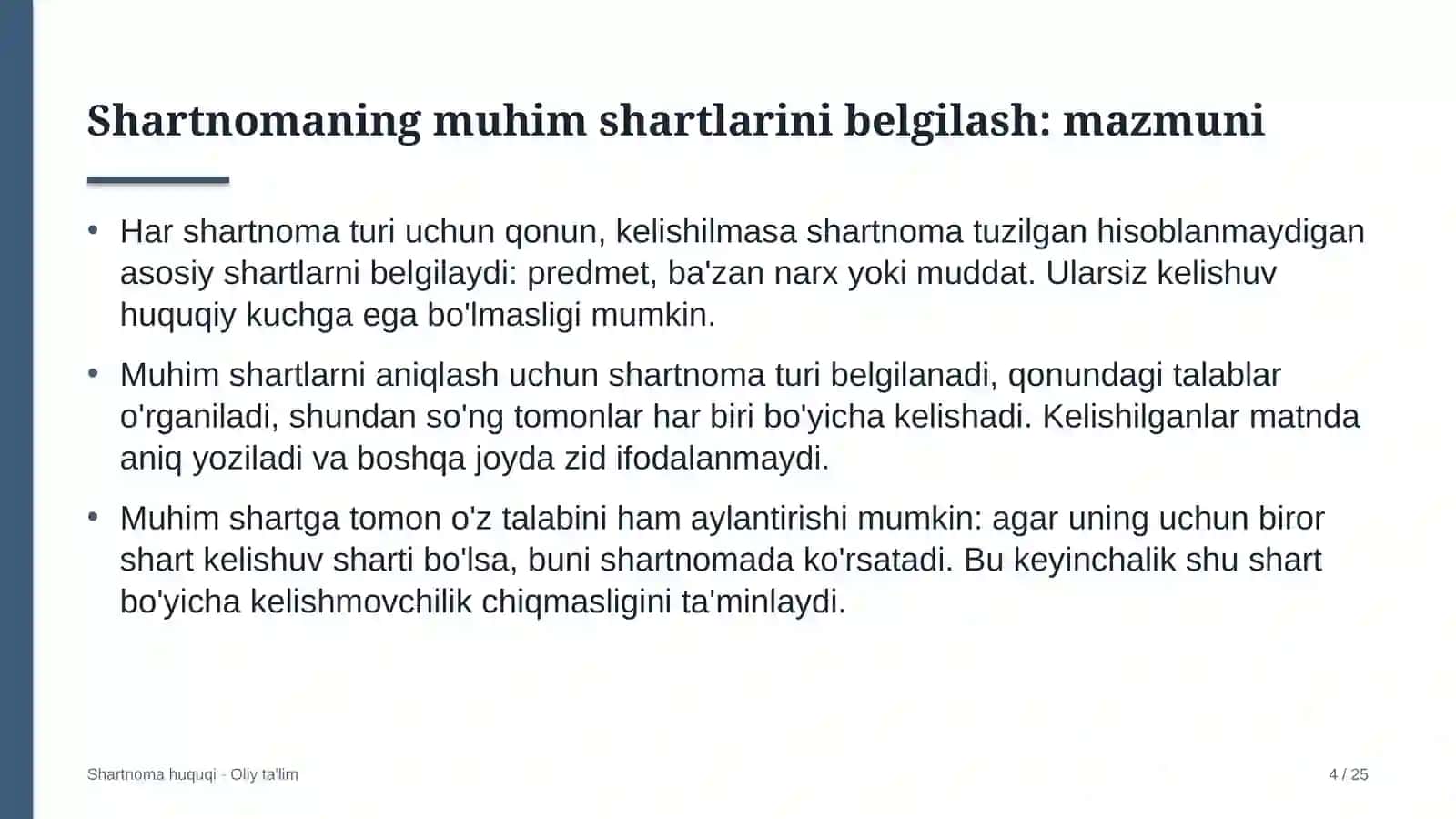 xo'jalik mollari do'konlarida shartnomaning muhim shartlarini belgilash 6652 4