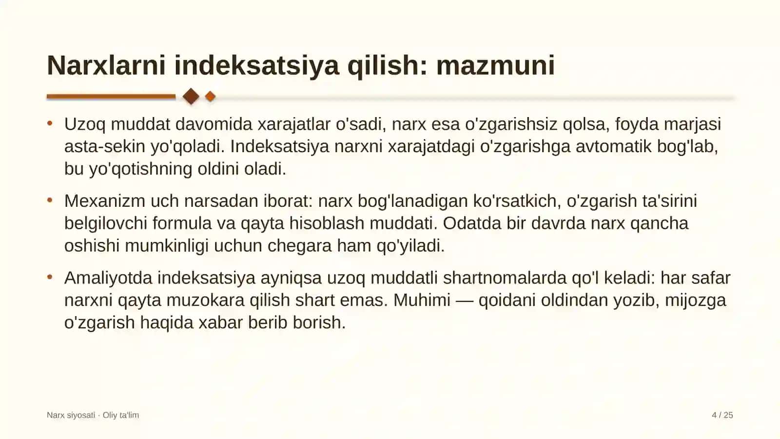 yaylov chorvachiligida narxlarni indeksatsiya qilish 2543 4