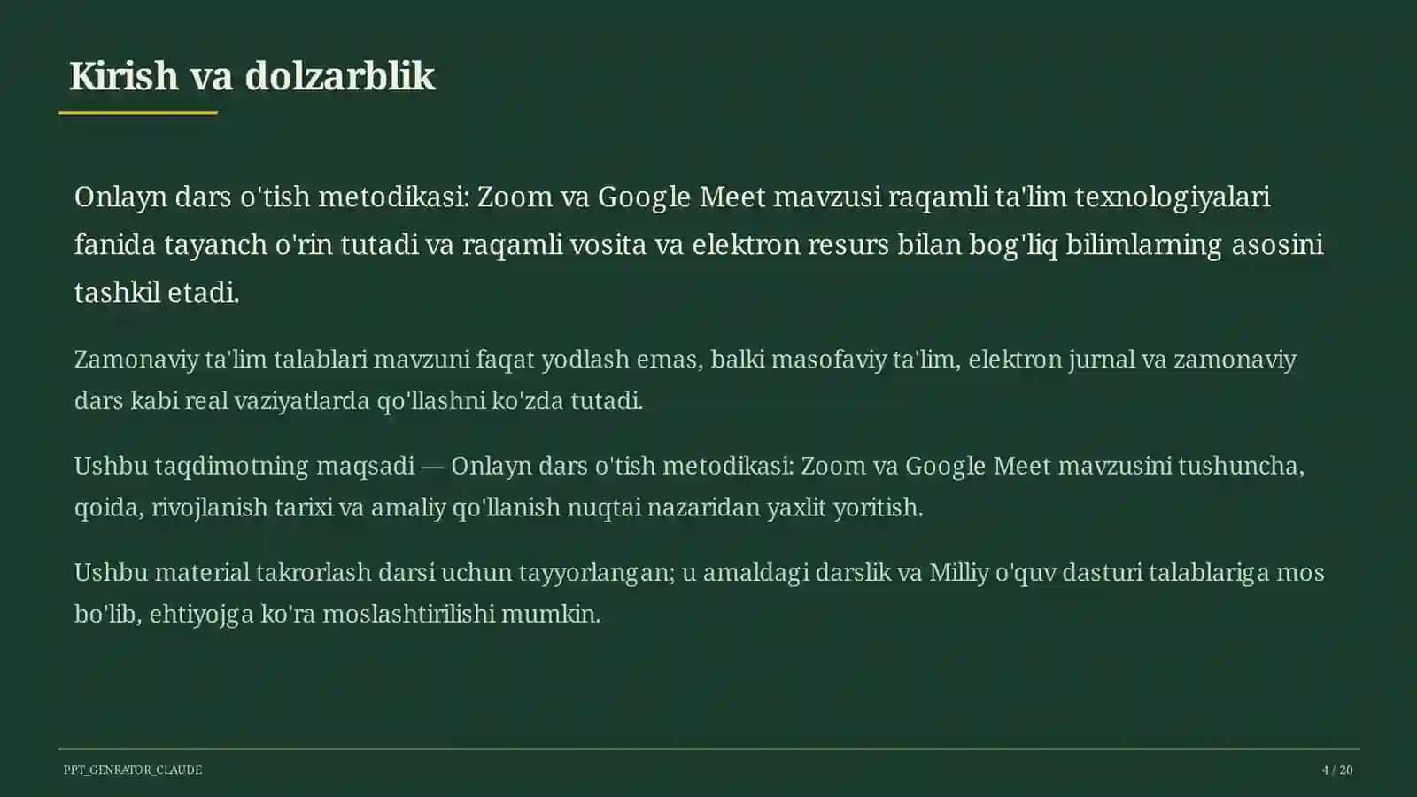 Onlayn dars o'tish metodikasi: Zoom va Google Meet 4