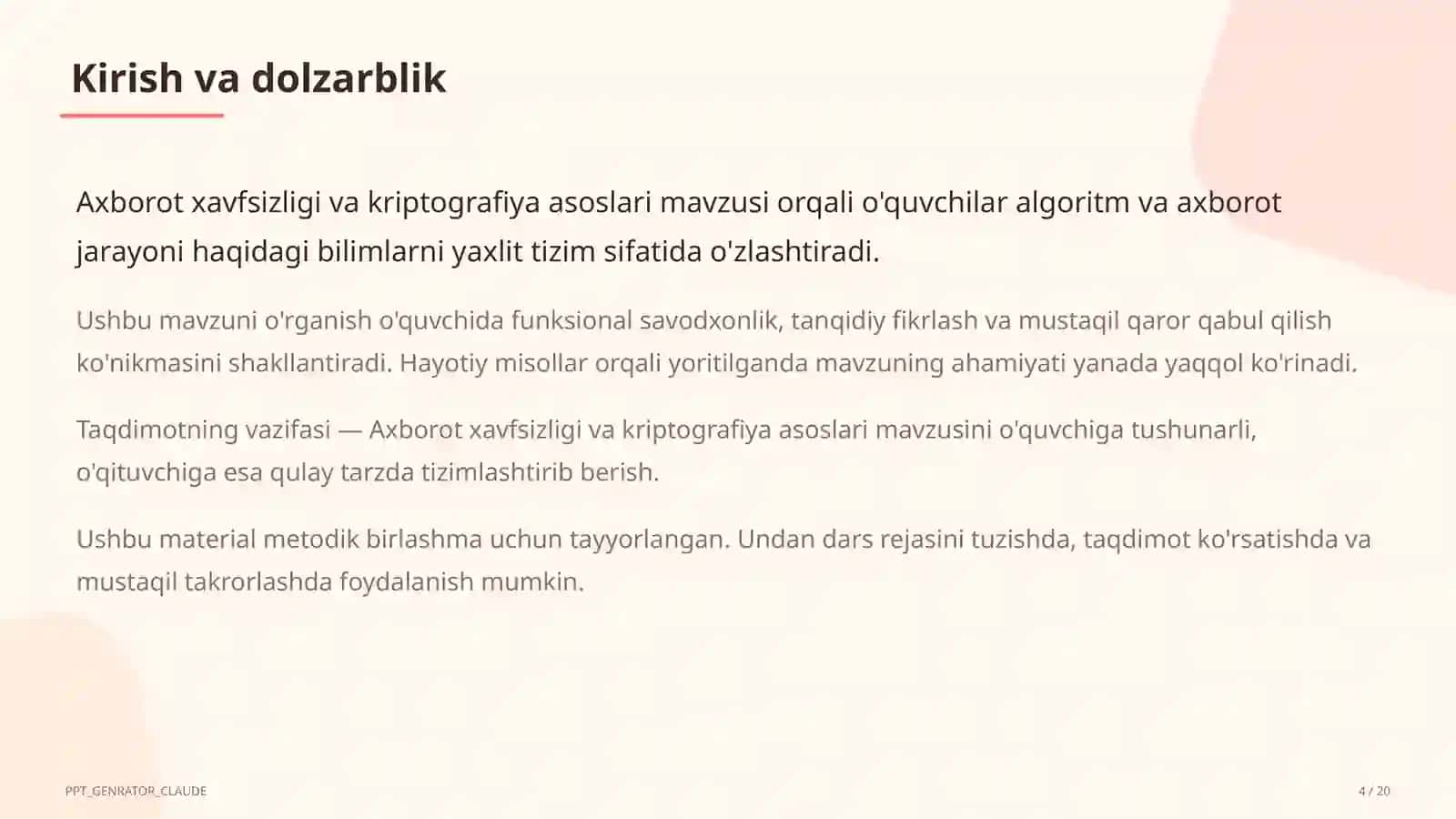 Axborot xavfsizligi va kriptografiya asoslari (10-sinf) 4