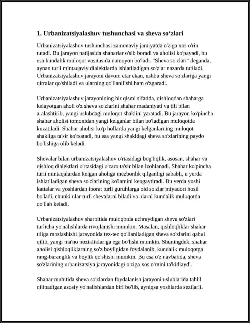SHEVALARDAGI KUNDALIK MULOQOTDA UCHRAYDIGAN SOʻZLARNING URBANIZATSIYALASHUVI 4
