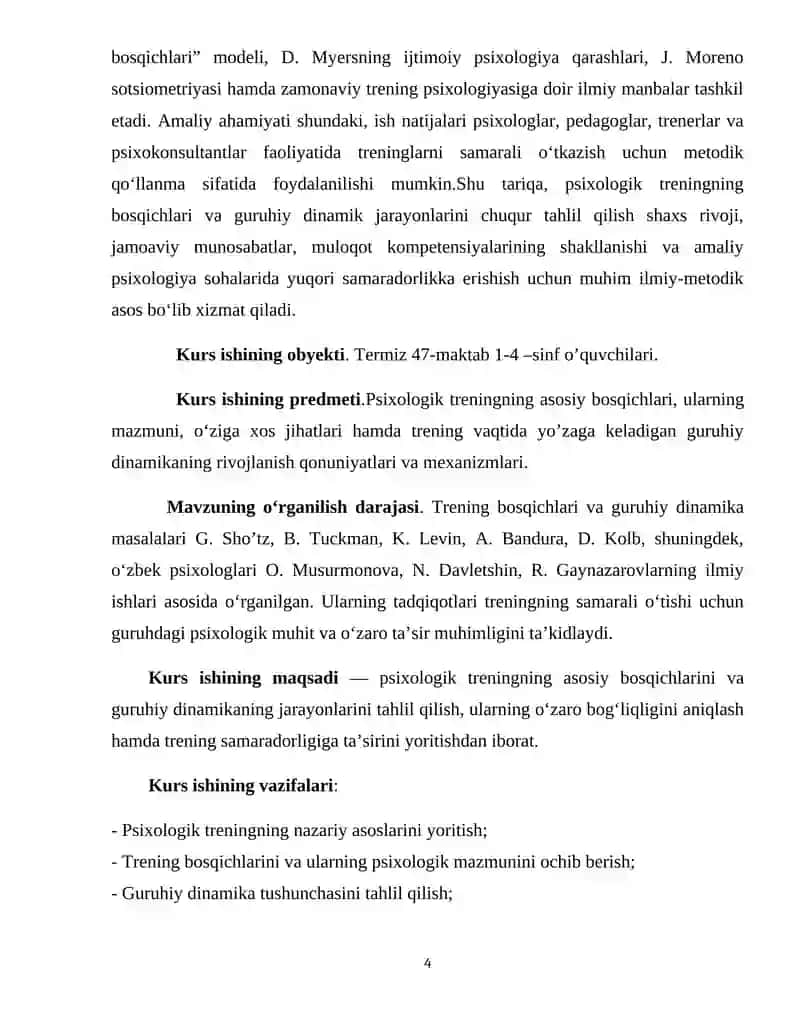 Psixologik Treningning Asosiy Bosqichlari va Guruhli Dinamika 4