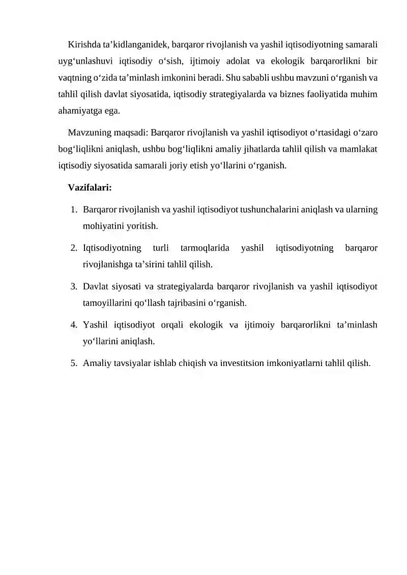 Barqaror rivojlanish va yashil iqtisodiyot o'zaro bog'liqligi 4
