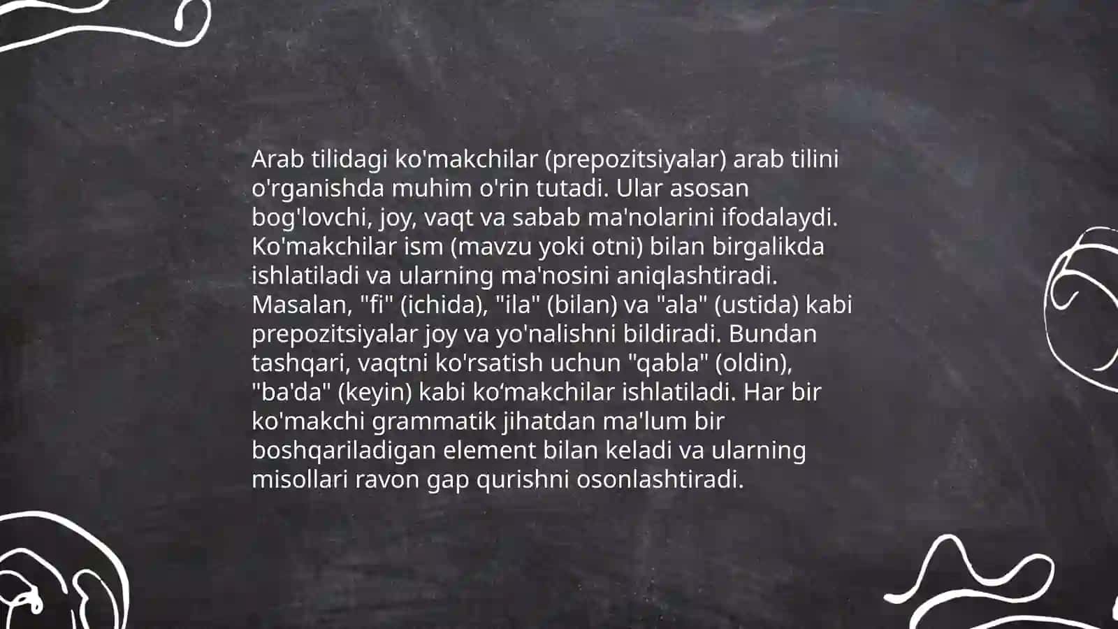 Arab tilida ko'makchilar 4
