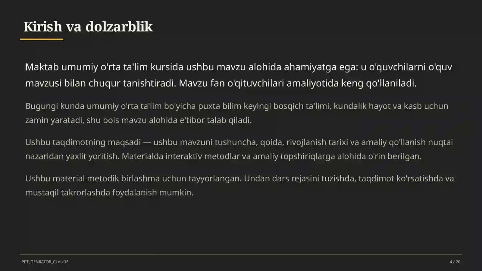 Yil o'qituvchisi va Kasbiy mahorat yetakchisi tanlovlariga tayyorgarlik 4