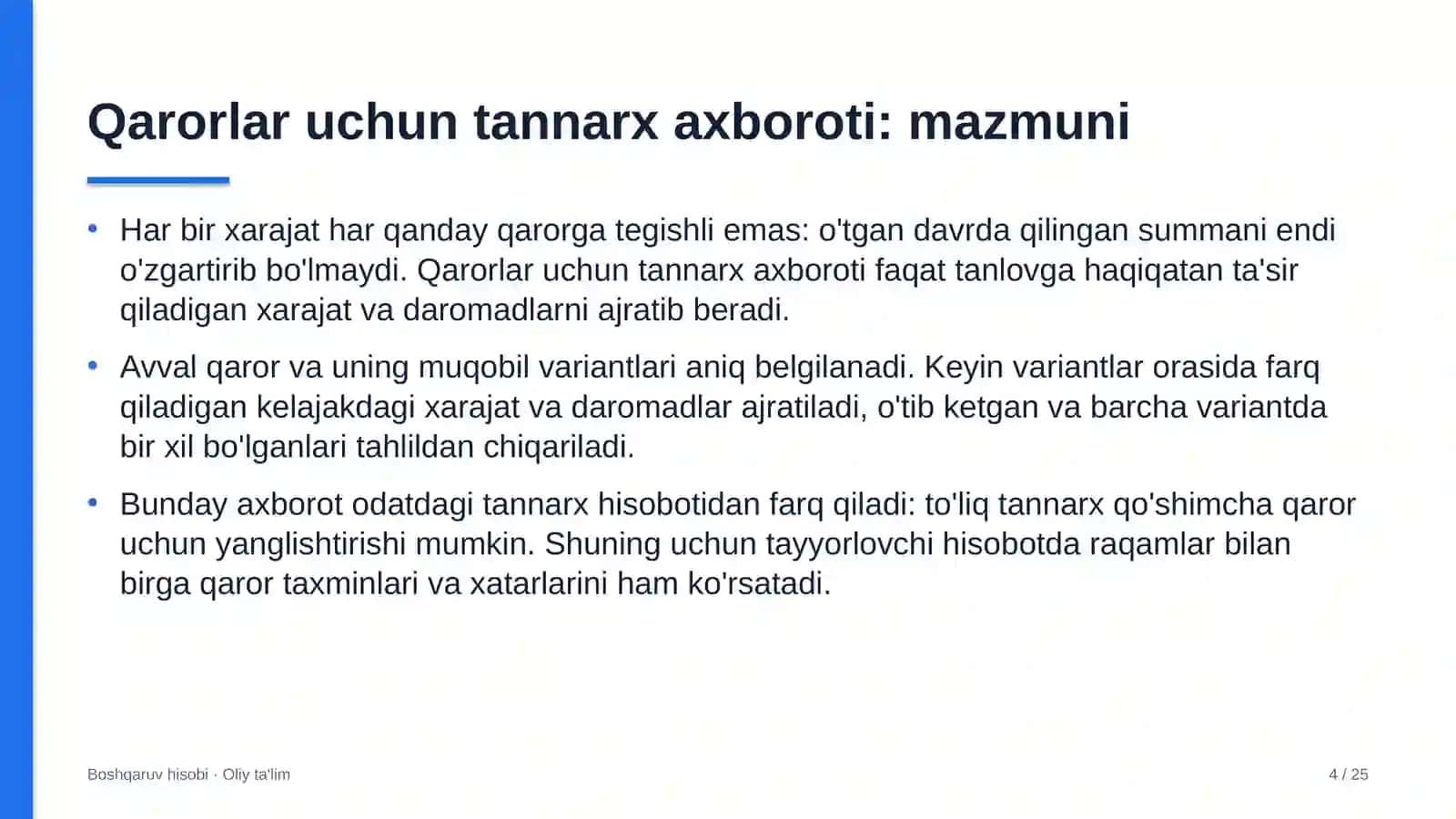 radiatsiyaviy xavfsizlik sohasida boshqaruv qarorlari uchun tannarx axborotini tayyorlash 2836 4