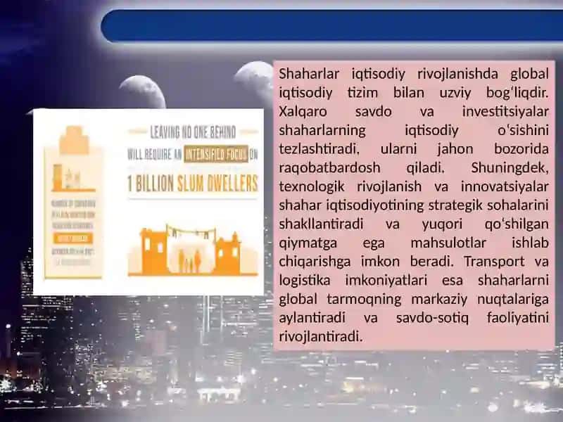 Jahon shaharlarining iqtisodiy muommolarini tahlil qilish 4