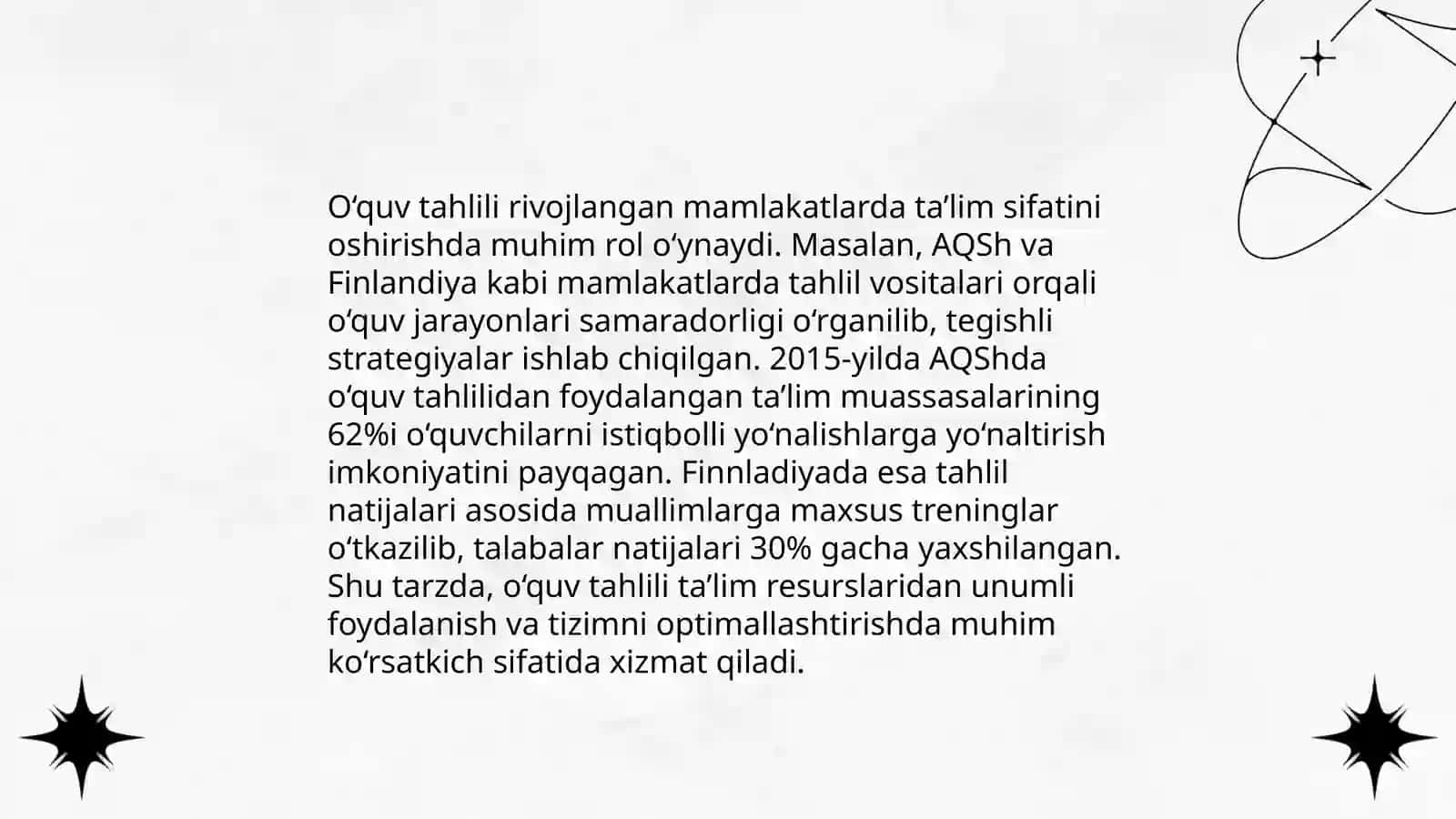 Rivojlangan mamlakatlarda o‘quv tahliliga beriladigan e‘tibor va uning turlari 4