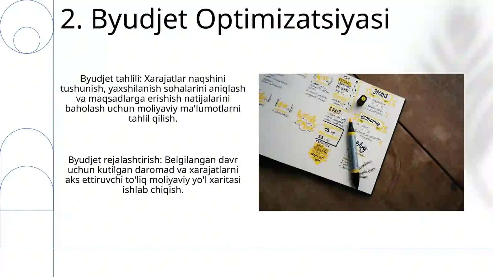 Budjetni rejalashtirish, tahlil qilish va kuzatib borish 4