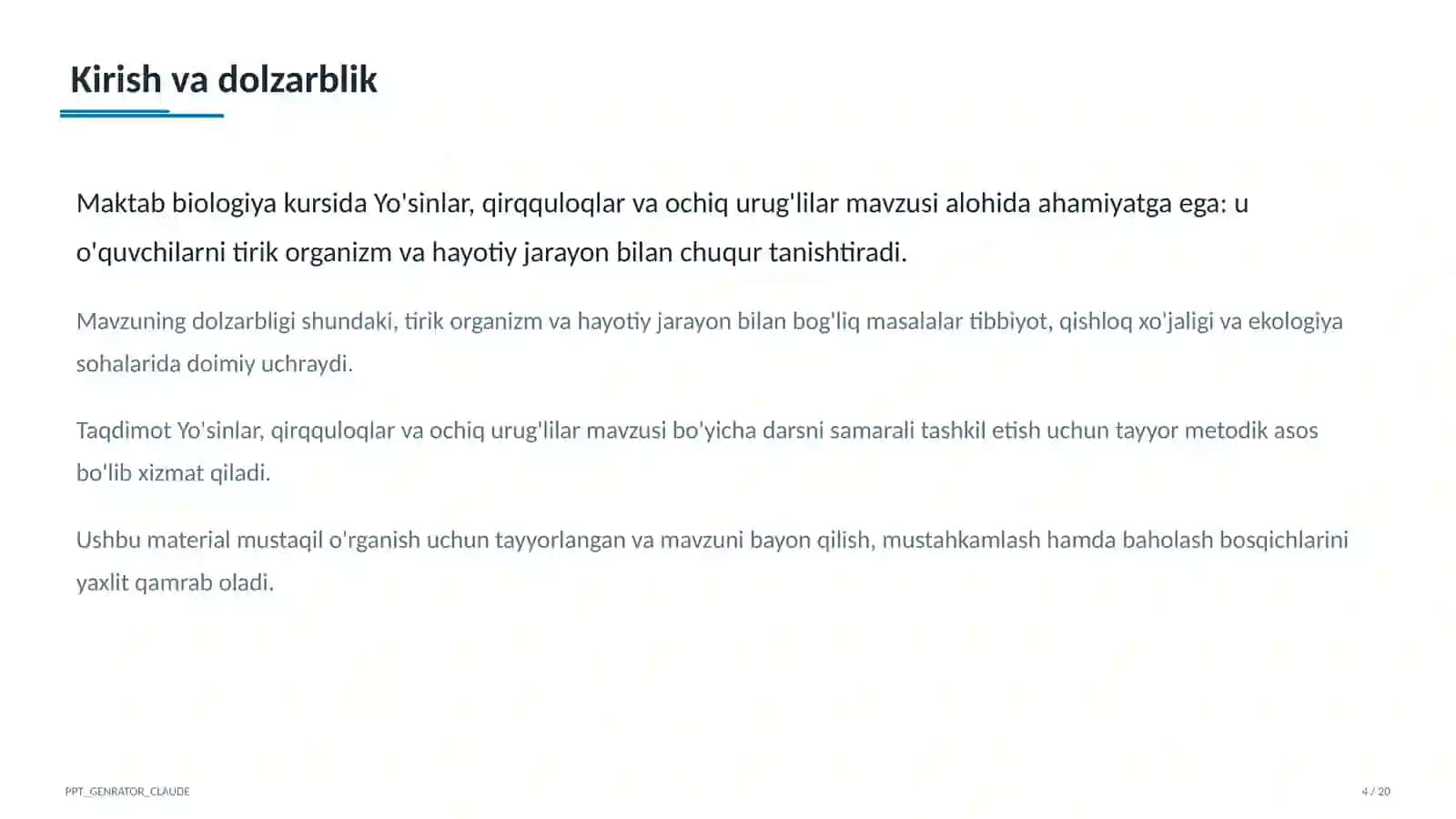 Yo'sinlar, qirqquloqlar va ochiq urug'lilar (6-sinf) 4