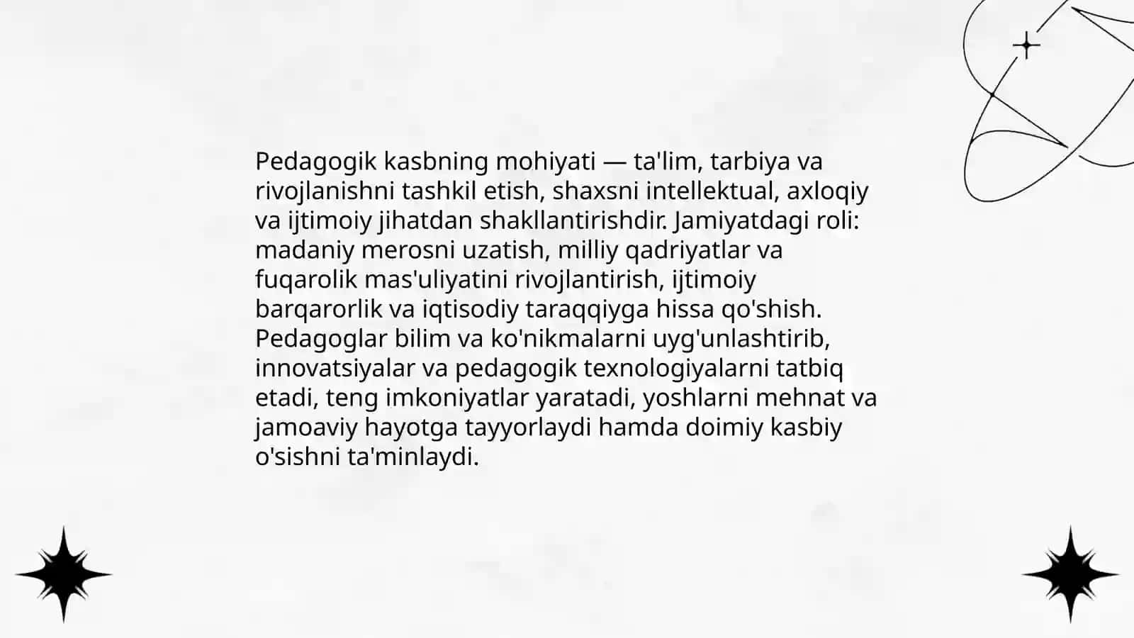 Oʻzbekiston Respublika talim tizimi Pedagogik kasbi va uning vazifalari 4