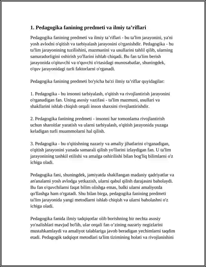 PEDAGOGIKA FANINING PREDMETI, TADQIQOT METODLARI 4