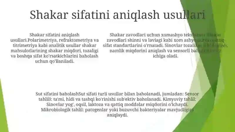 Shakar Sut Zavodlariga Qabul Qilinadigan Homashyolarning Sifatini Aniqlash 4