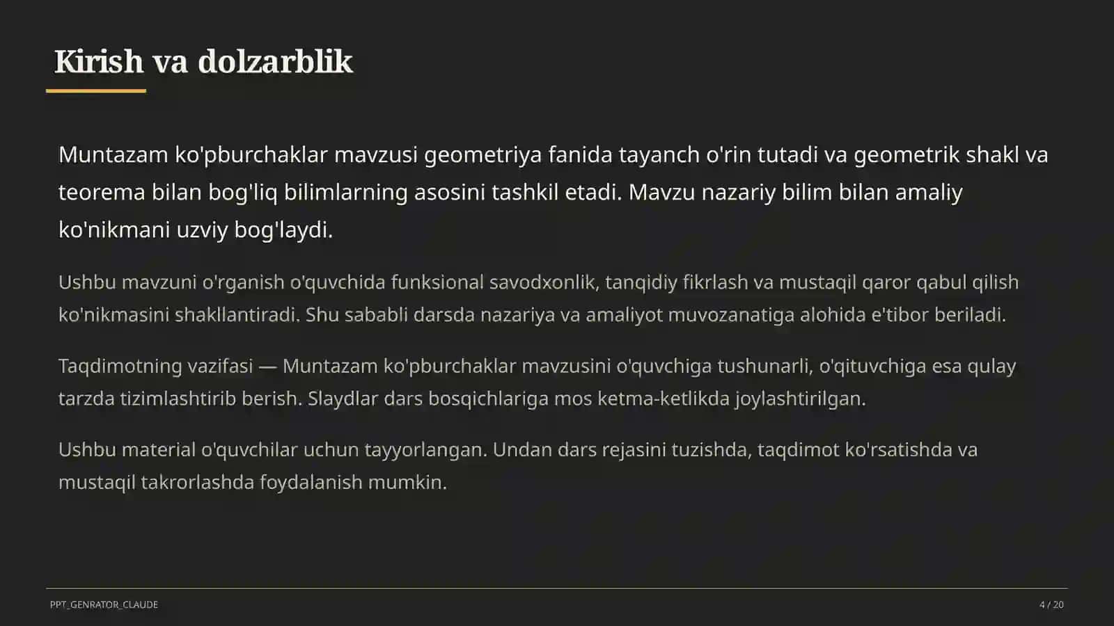Muntazam ko'pburchaklar (9-sinf) 4