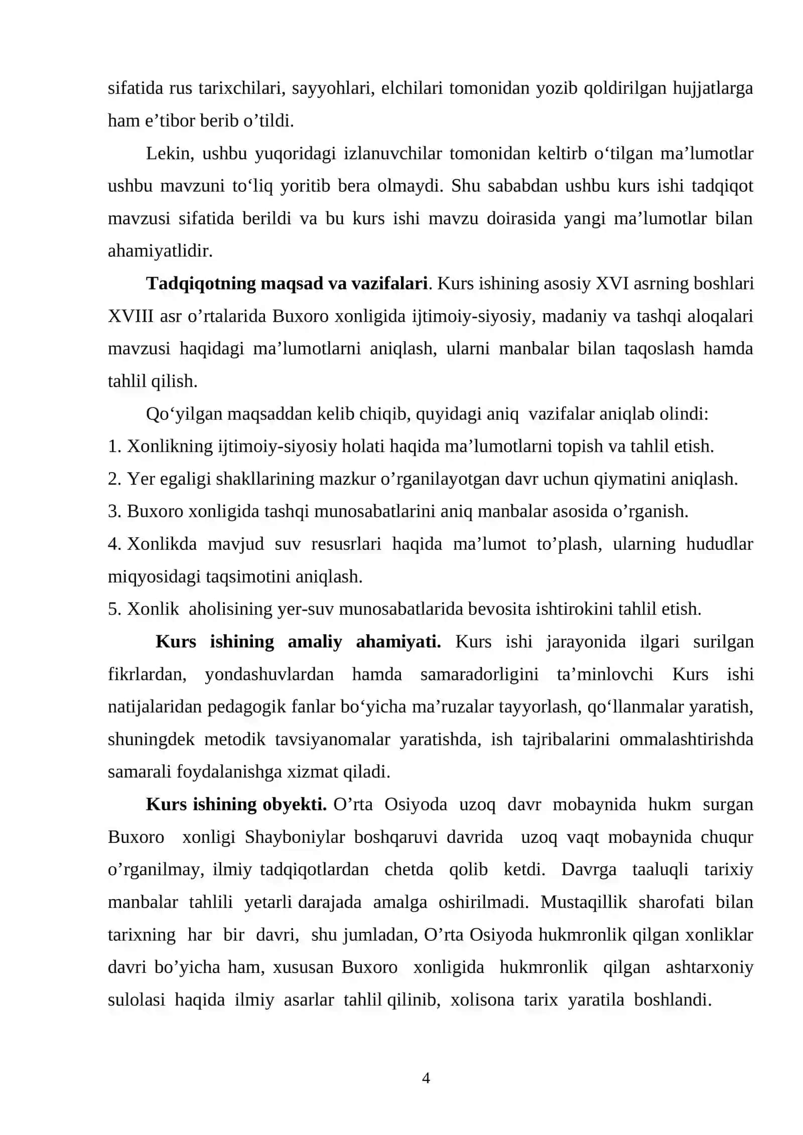 XVI asrning boshlari XVIII asr o‘rtalarida Buxoro Xonligida ijtimoiy-siyosiy, madaniy va tashqi aloqalari 4