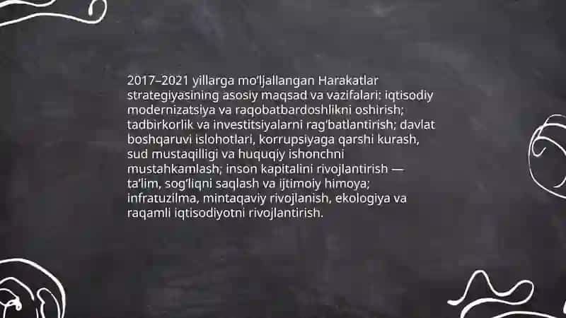 2017-2021 yillarga moʻljallangan harakatlar strategiyasinining mazmun-mohiyat 4