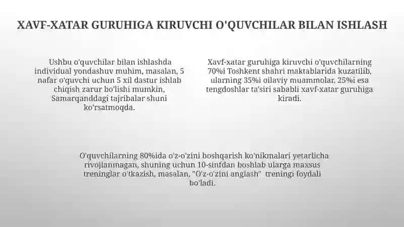 Samarqanddagi maktablarda o‘tkazilgan tadqiqotlar 4