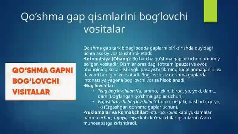 Qoʻshma gaplar haqida ma‘lumot 4
