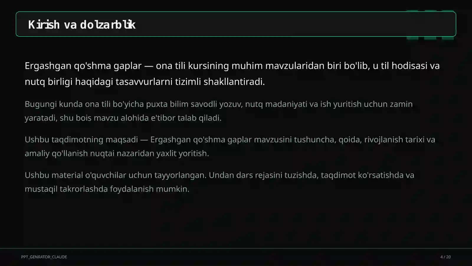 Ergashgan qo'shma gaplar (9-sinf) 4