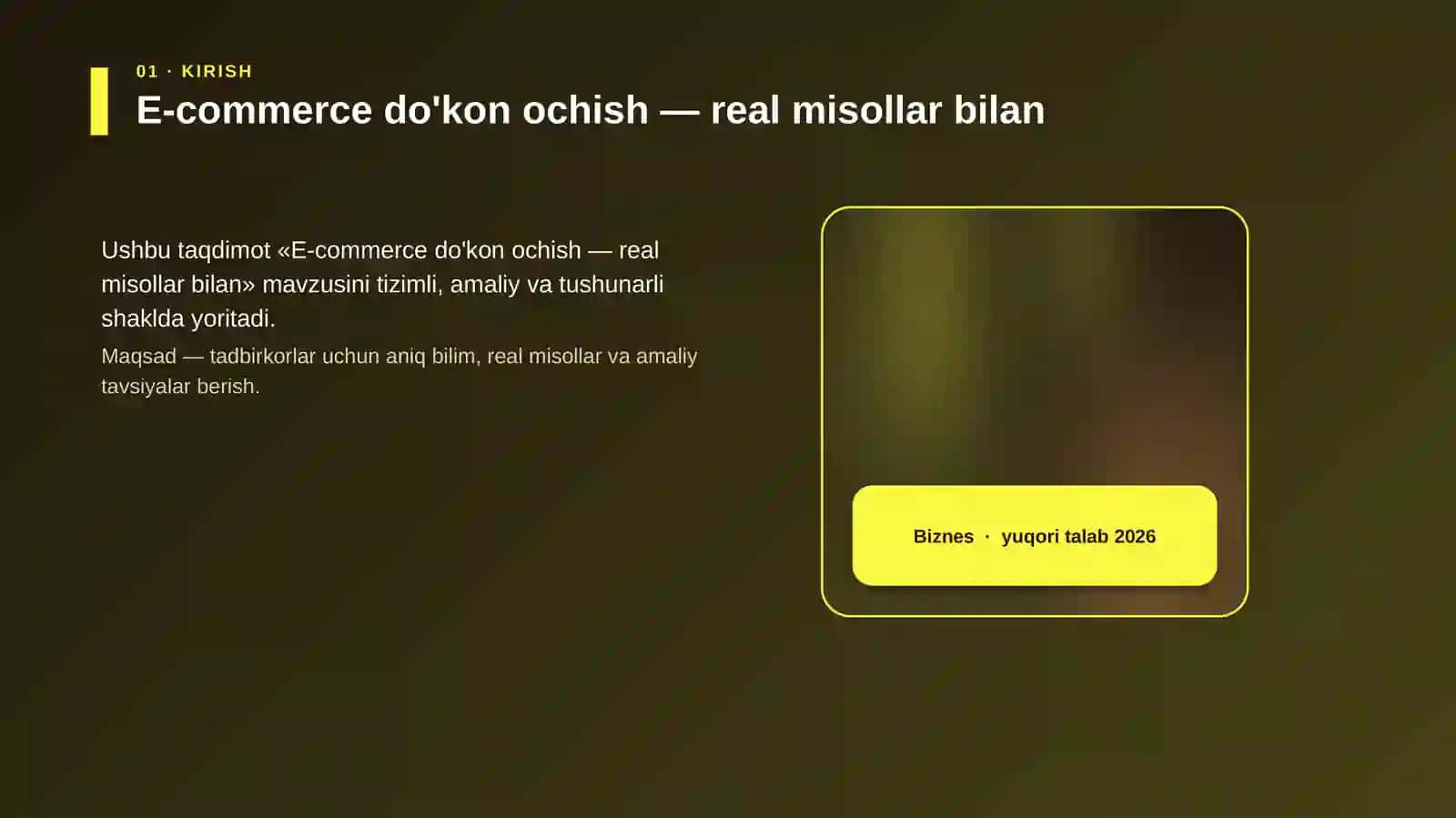 E-commerce do'kon ochish — real misollar bilan 4