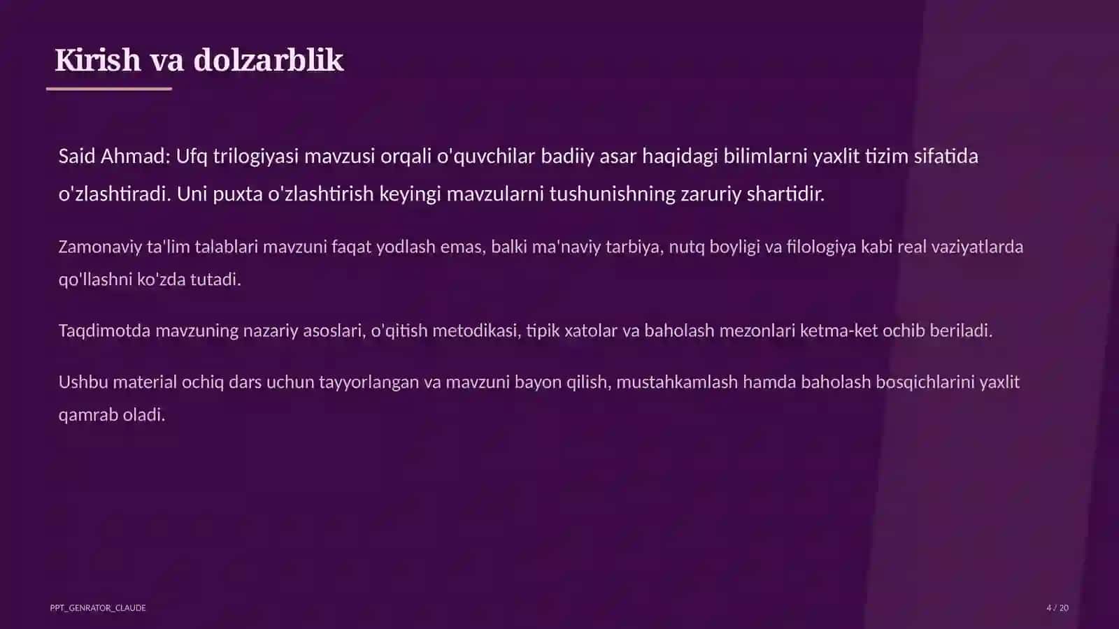 Said Ahmad: Ufq trilogiyasi (11-sinf) 4