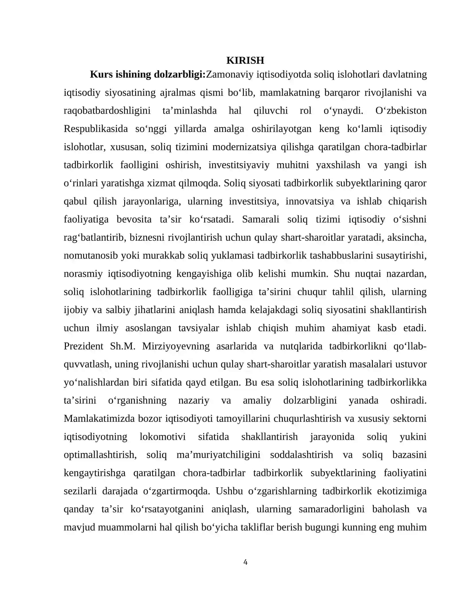 SOLIQ ISLOHOTLARINING TADBIRKORLIK FAOLLIGIGA TA’SIRI 4