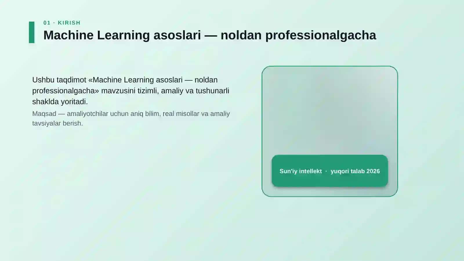 Machine Learning asoslari — noldan professionalgacha 4