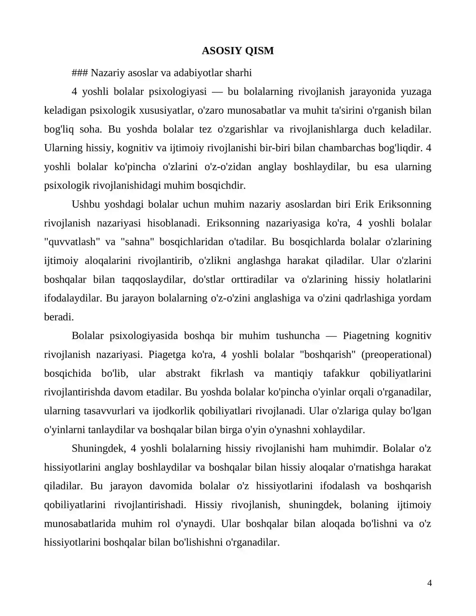 4 yoshli bolalarning psixologik rivojlanishiga oid tadqiqot 4