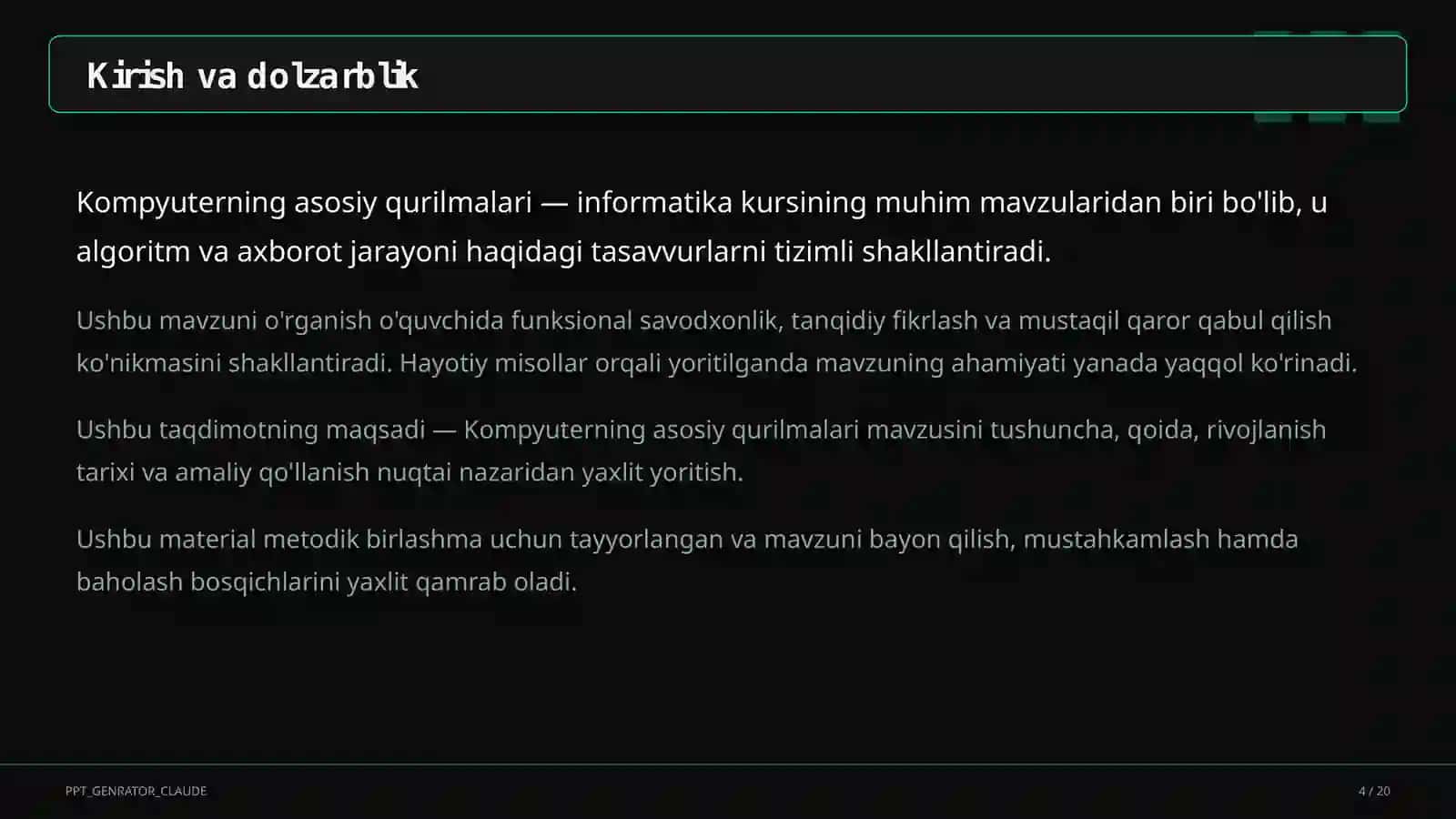 Kompyuterning asosiy qurilmalari (5-sinf) 4
