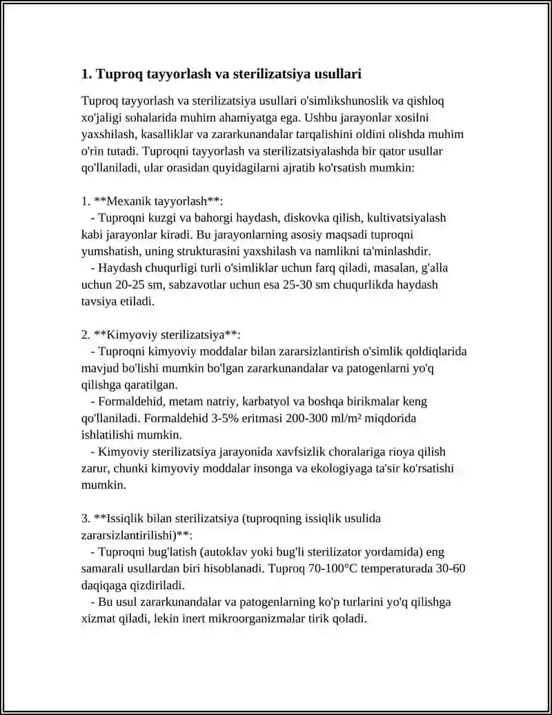 Tuproq tayyorlash va sterilizatsiya usullari 4