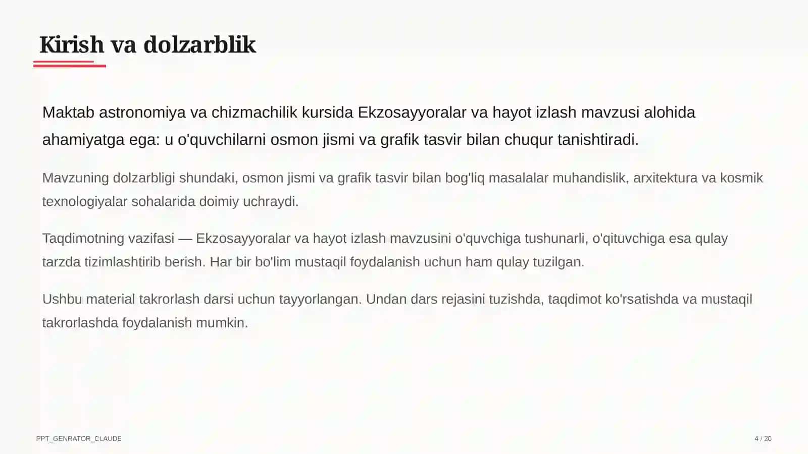 Ekzosayyoralar va hayot izlash (11-sinf) 4