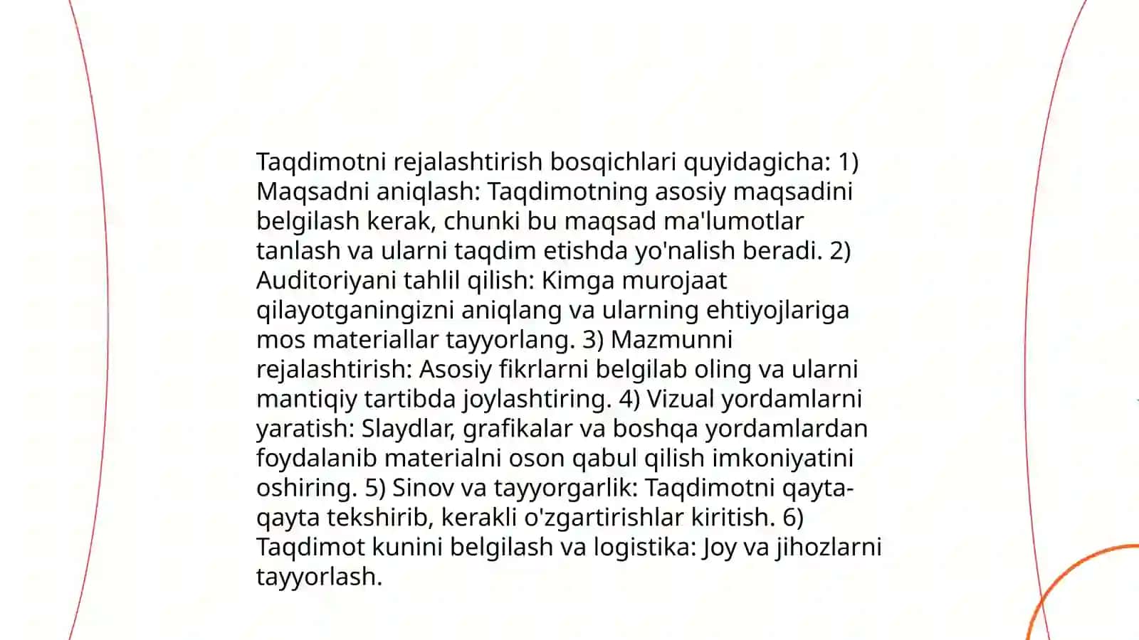 Taqdimotni tayyorlash va taqdim etish usul va vositalari 4