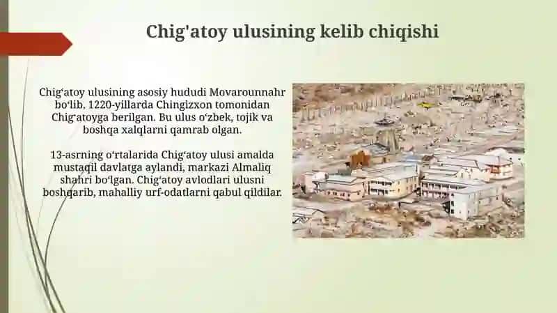 Chig'atoy Ulusining tashkil topishi 4