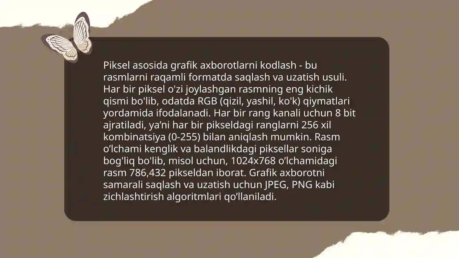Grafik axborotlarni kodlash 4