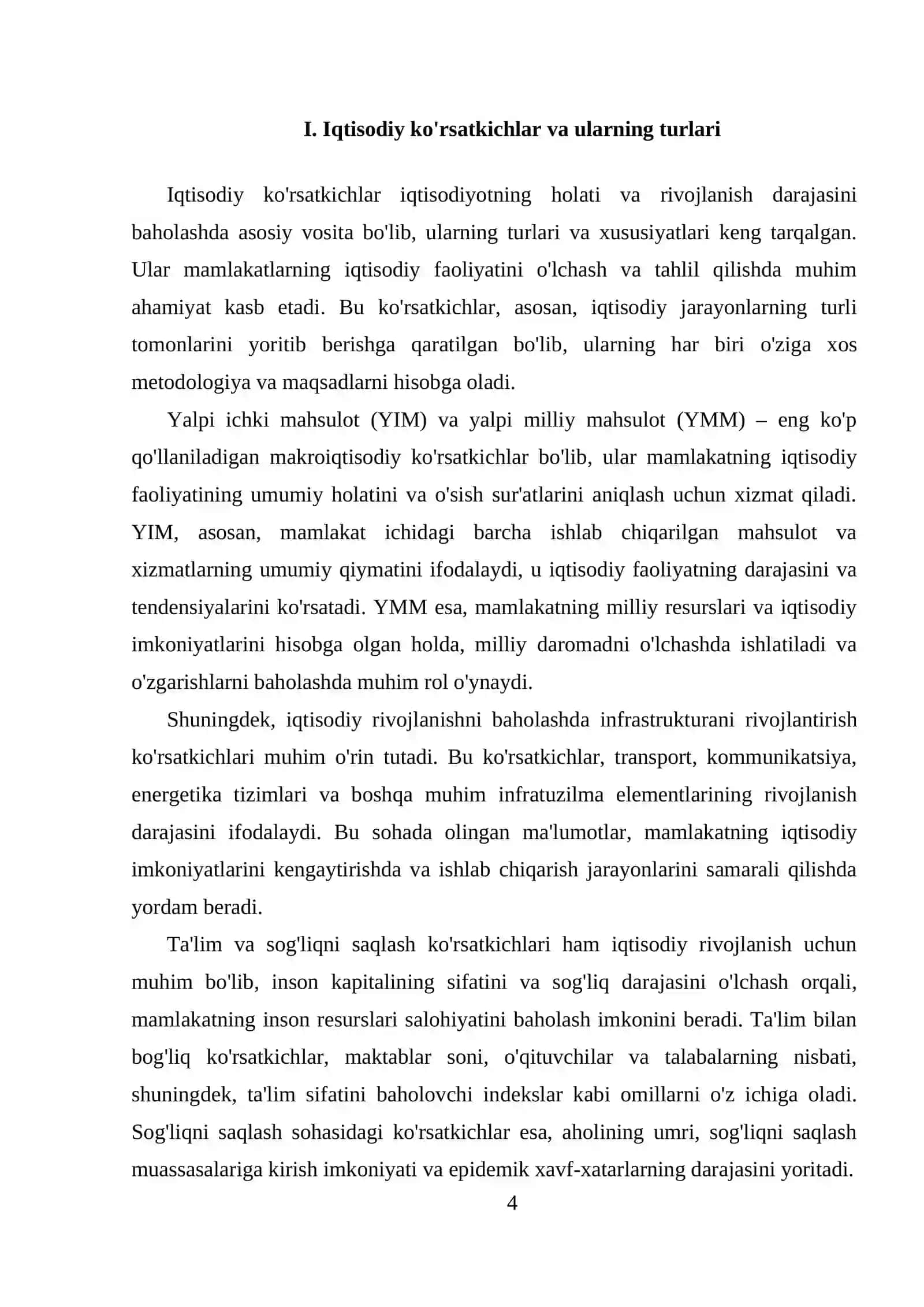 GLOBAL IQTISODIYOT RIVOJLANISHINING ASOSIY KO'RSATGICHLARI VA ULARNING BAHOLASH USULARI 4