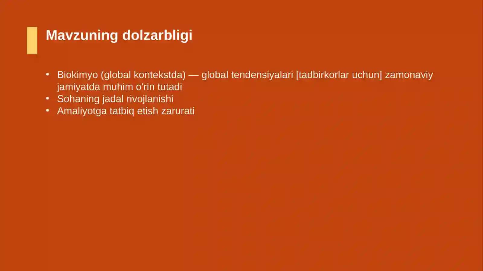 Biokimyo (global kontekstda) — global tendensiyalari [tadbirkorlar uchun] 4