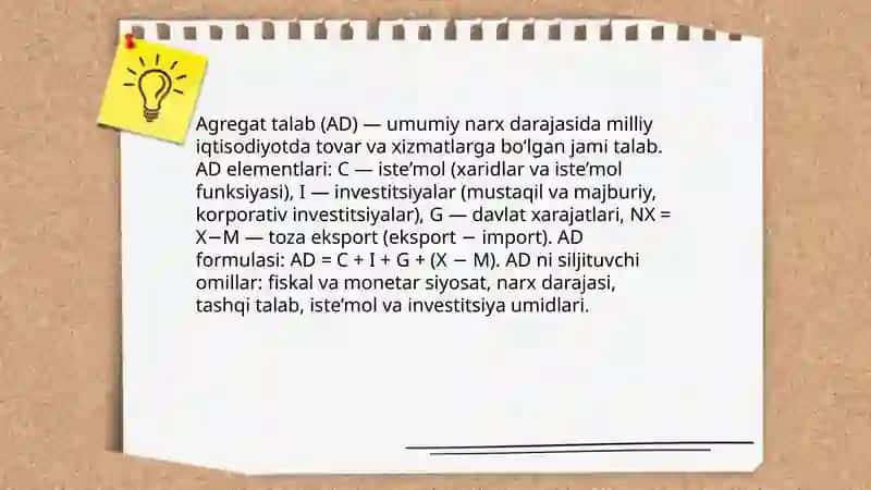Keynsning makroiqtisodiy muvozanat modeli 4