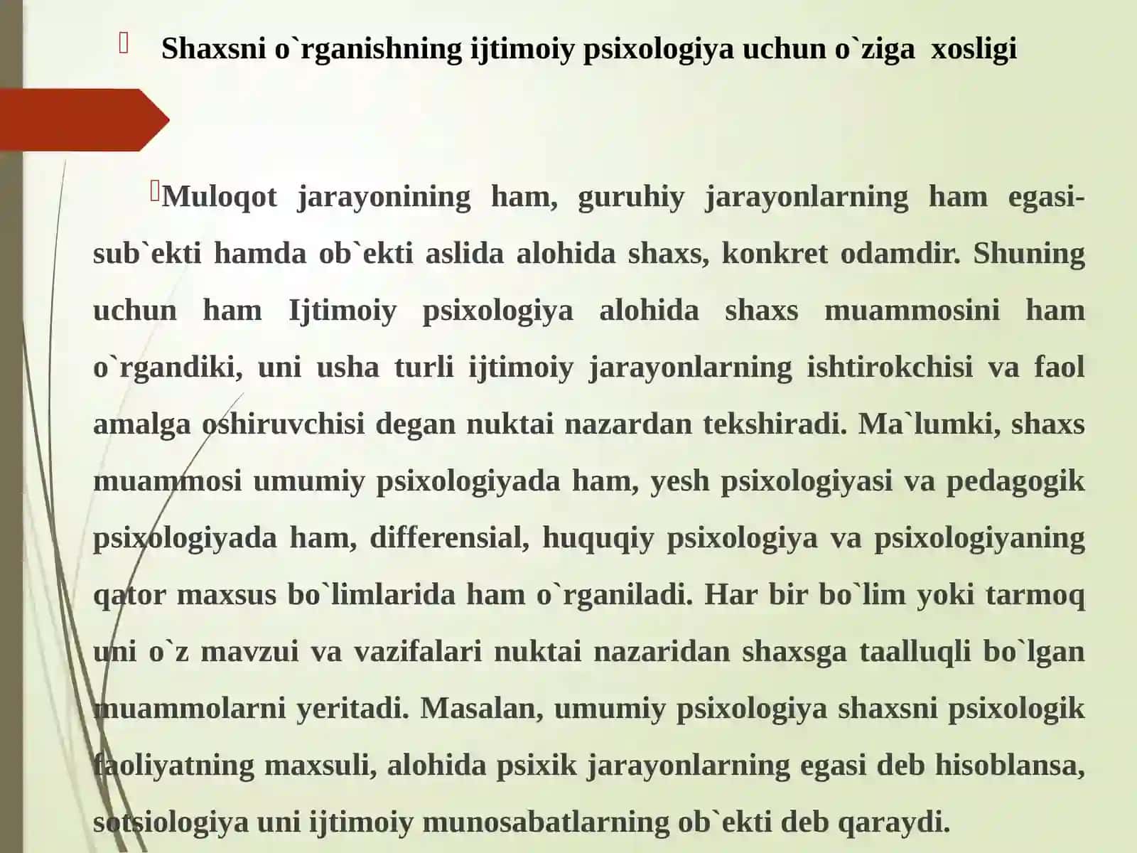 Ijtimoiy psixologiyada shaxs muammosi 4