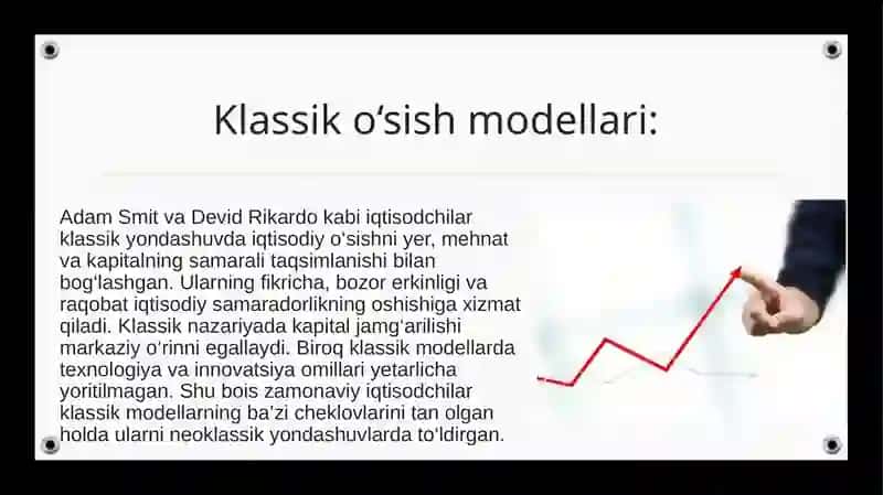 ZAMONAVIY IQTISODIY O’SISH MODELLARI, IQTISODIYOT INDEKSI KO’RSATKICHLARI TIZIMI 4