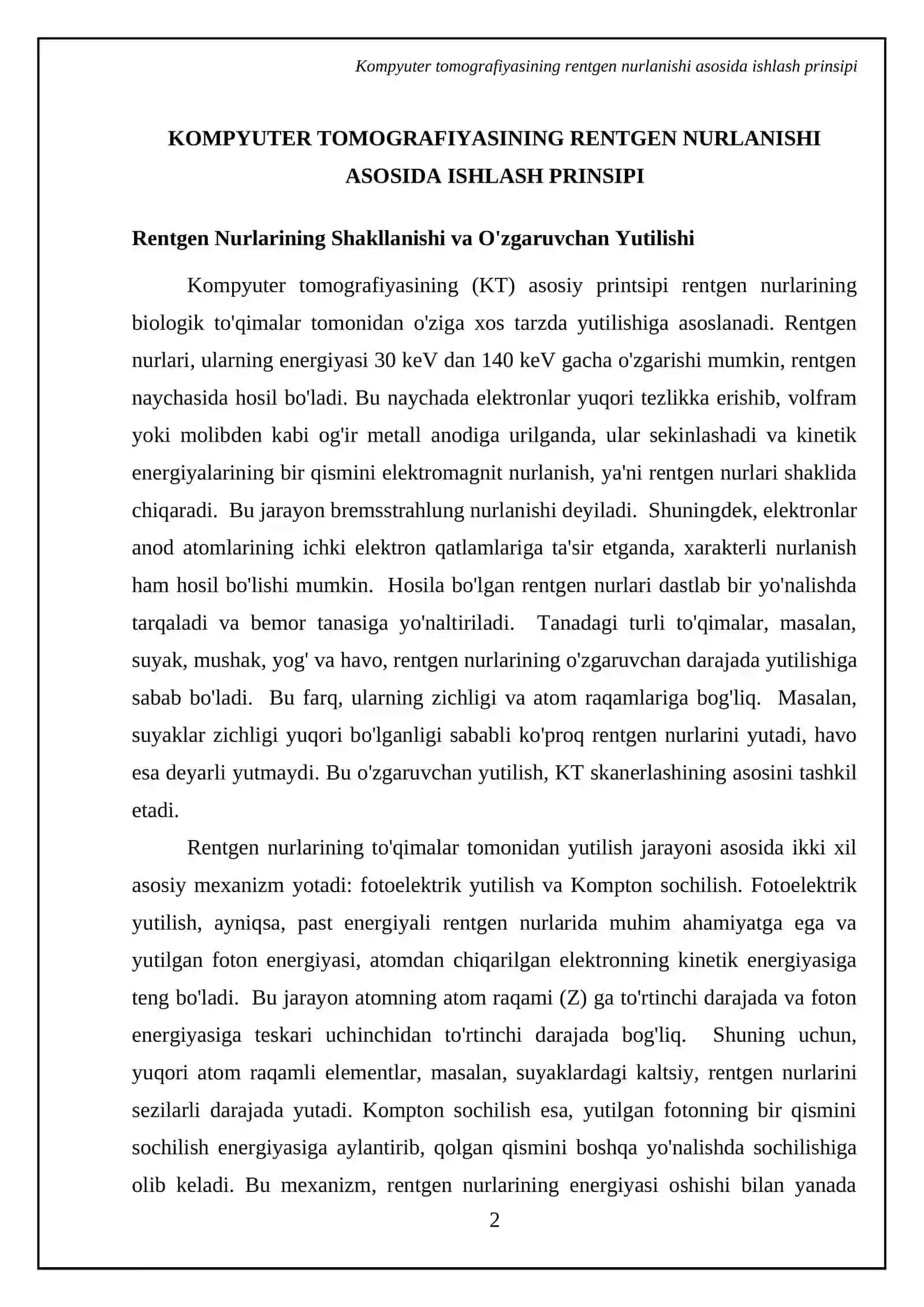 Kompyuter tomografiyasi va uni ishlashining fizik asoslari. Magnit-rezonans tomografiyaning fizik asoslari 4