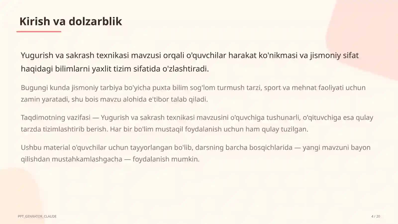 Yugurish va sakrash texnikasi (2-sinf) 4